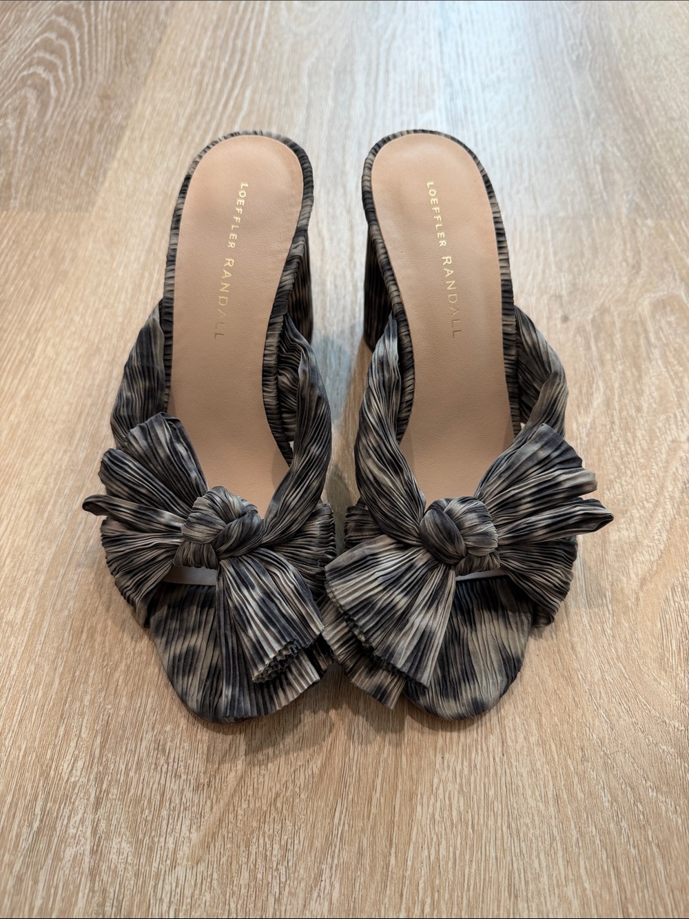 Loeffler Randall Penny Pleated Printed Bow Heels